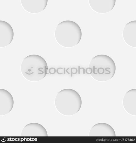 Seamless Circle Pattern. Vector Soft Background. Regular White Texture. Seamless Circle Pattern