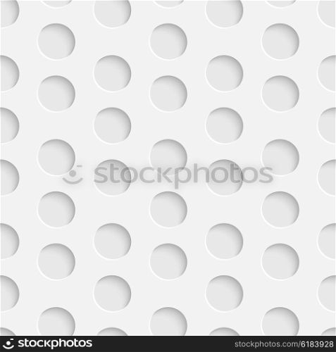Seamless Circle Pattern. Vector Soft Background. Regular White Texture. Seamless Circle Pattern