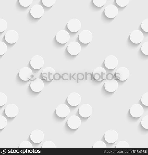 Seamless Circle Pattern. Vector Soft Background. Regular White Texture. Seamless Circle Pattern