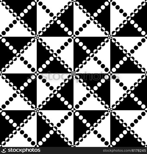 Seamless Circle, Square and Triangle Pattern. Vector Black and White Background