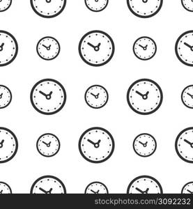 Seamless clock pattern on a white background. Seamless clock pattern