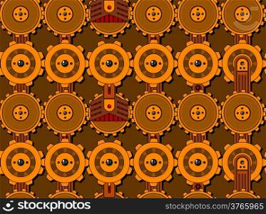 Seamless cogwheel pattern with screwed hitech connectors
