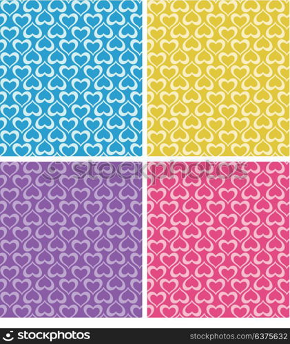 Seamless color heart patterns