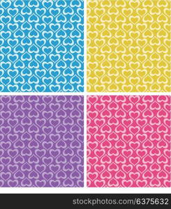 Seamless color heart patterns