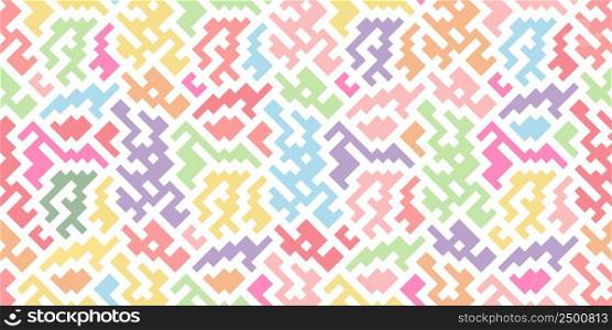 Seamless color pattern of abstract shapes of different sizes and shapes. Pattern for texture, textiles, banners and simple backgrounds