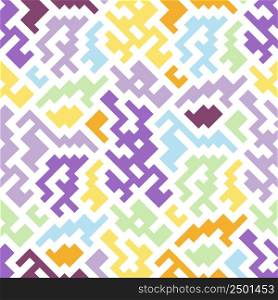 Seamless color pattern of abstract shapes of different sizes and shapes. Pattern for texture, textiles, banners and simple backgrounds