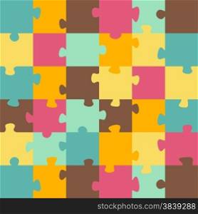 Seamless color puzzles background. Jigsaw puzzle game
