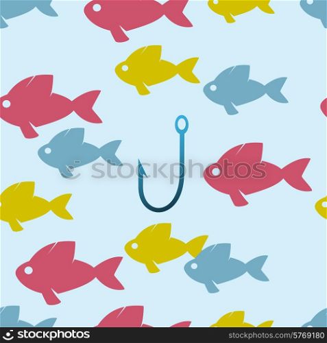 Seamless colorful fish background