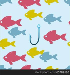Seamless colorful fish background