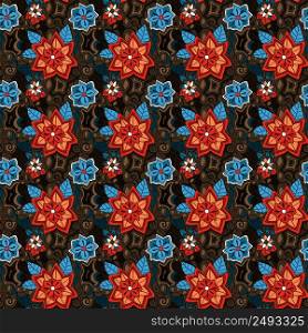 Seamless colorful summer floral pattern vector illustration