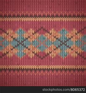 Seamless colorfull knitting background pattern. Vector illustration.