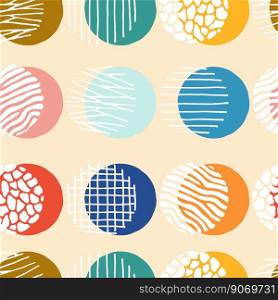 Seamless colourful abstract pattern. Use for background, wrapping paper, covers, fabrics, cards, stationery, bedding. Vector