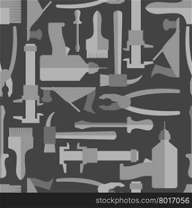 Seamless Construction Hand tools pattern. Vector illustration