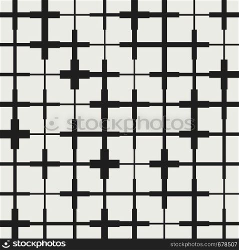 Seamless crosses pattern. Background with different pluses. Seamless crosses pattern