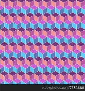 Seamless cube flat color background, stock vector