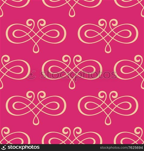 Seamless curly symmetry swirl antique repetition motif suitable for textile and wallpaper design