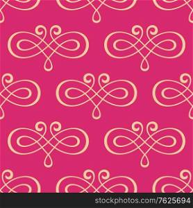 Seamless curly symmetry swirl antique repetition motif suitable for textile and wallpaper design