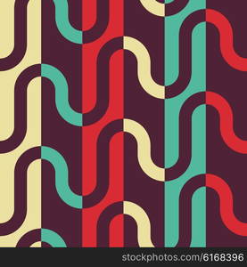 Seamless Curved Shape Pattern. Vector Background. Seamless Curved Shape Pattern