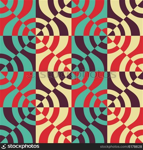 Seamless Curved Shape Pattern. Vector Colorful Texture. Seamless Curved Shape Pattern