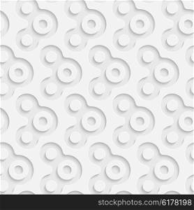 Seamless Curved Shape Pattern. Vector Soft Background. Regular White Texture. Seamless Curved Shape Pattern