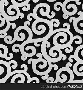 Seamless damask pattern with shadows