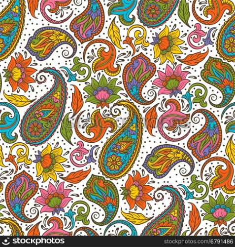 Seamless Decorative Ethnic Paisley Pattern. Best for Fabric, Textile, Wrapping Paper.