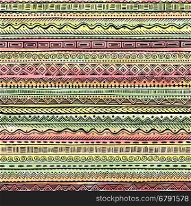Seamless decorative hand drawn ethnic pattern . Vector tribal background for fabric, textile, wrapping paper, web pages, wedding invitations, save the date cards.