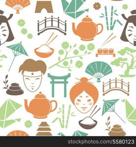 Seamless decorative japanese pattern background vector illustration