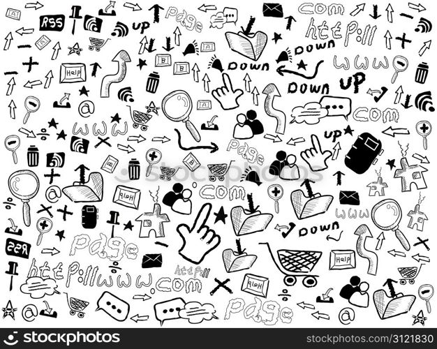 seamless doodle background formed with web pattern