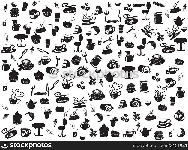 seamless doodle coffee and tea patterns for webdesign