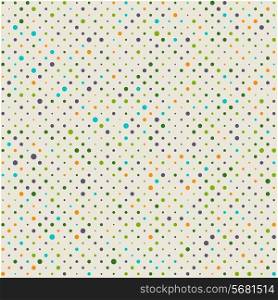 Seamless dotted pattern retro background. Vector illustration