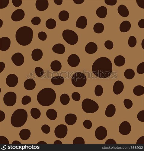 Seamless dotted pattern. Spotted abstract background. Modern polka. Fashion design. Vector artistic pattern for print, wrapping paper, wallpaper and clothes. Brown circles. Color dots