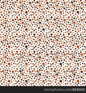 Seamless dotted pattern. Spotted abstract background. Modern polka. Fashion design. Vector artistic pattern for print, wrapping paper, wallpaper and clothes. Brown circles. Color dots