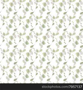 Seamless ecology pattern with hand drawn leaves. Vector background.