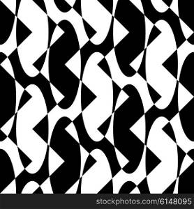 Seamless Ellipse and ZigZag Pattern. Vector Monochrome Texture