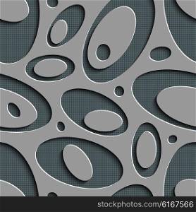 Seamless Ellipse Pattern. Vector Gray Background. Seamless Ellipse Pattern