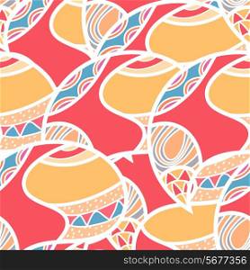 Seamless ethnic doodle bright floral pattern.Vector illustration.