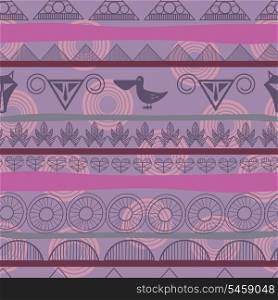 Seamless ethnic pattern with the image of pelicans