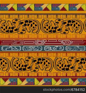 Seamless ethnic texture with leopard