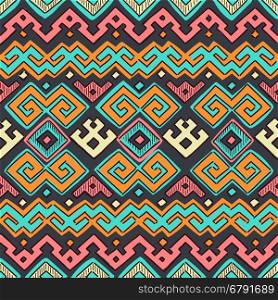 Seamless Ethnic Tribal Decorative Pattern. Vector Decorative Ornament.. Seamless Ethnic Pattern