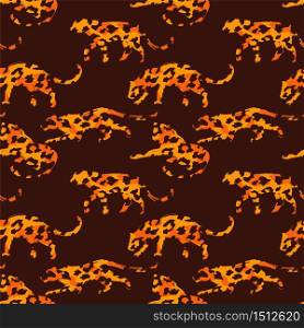 Seamless exotic pattern with abstract silhouettes of animals. Vector hand draw illustration.. Seamless exotic pattern with abstract silhouettes of animals.