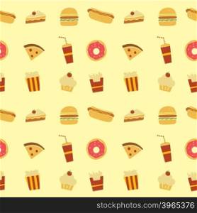 seamless fastfood restaurant theme pattern. seamless fastfood restaurant theme pattern vector art illustration