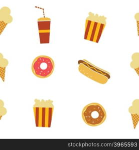 seamless fastfood restaurant theme pattern. seamless fastfood restaurant theme pattern vector art illustration