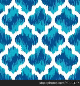 Seamless faux ikat fabric moroccan vector background pattern tile