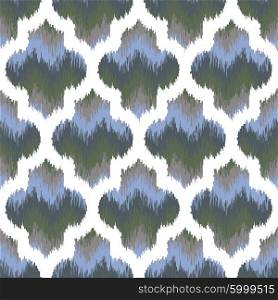 Seamless faux ikat fabric moroccan vector background pattern tile