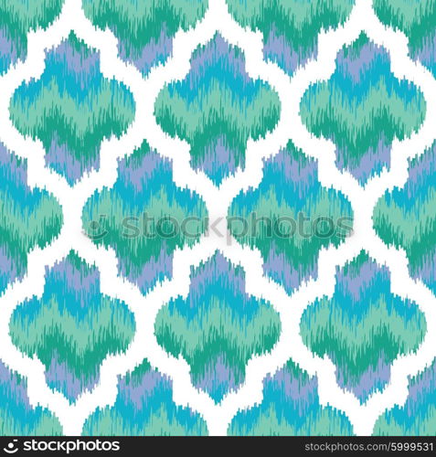 Seamless faux ikat fabric moroccan vector background pattern tile