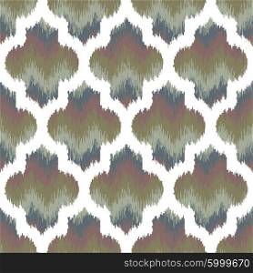 Seamless faux ikat fabric moroccan vector background pattern tile