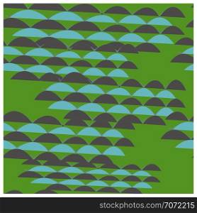 Seamless fish pattern on green background. Vector illustration.. Fish green endless texture.