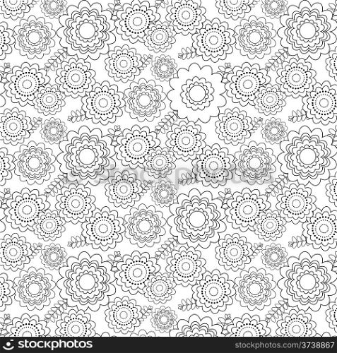 Seamless floral background. Isolated over white. Vector illustration.