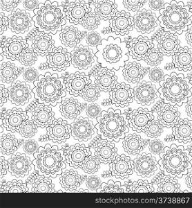 Seamless floral background. Isolated over white. Vector illustration.